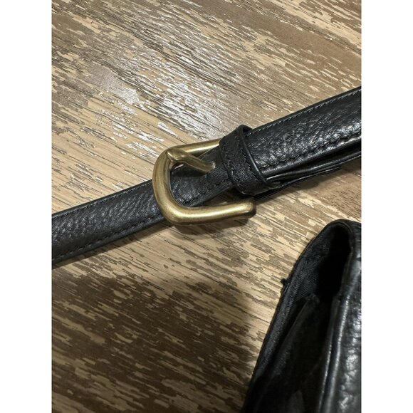 Vintage 1954 Fossil Pebbled Leather Shoulder Bag 75082 Black Crossbody Purse Y2K - Picture 9 of 11